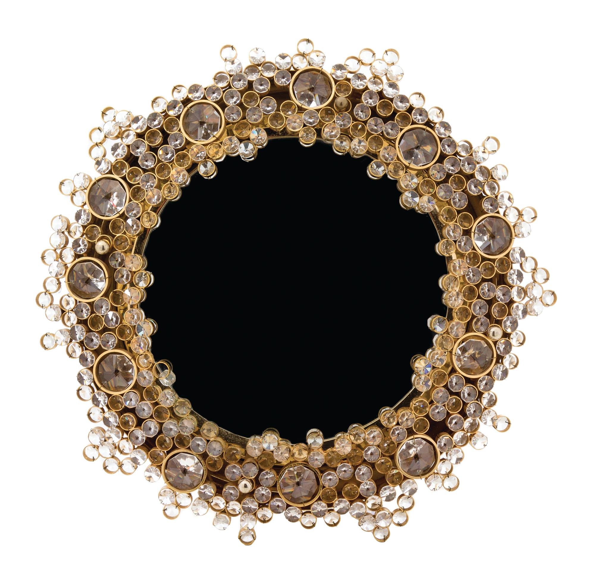An Austrian Brass and Glass Mirror Diameter 18 1/2 inches. — J. & L. LOBMEYR, CIRCA 1970