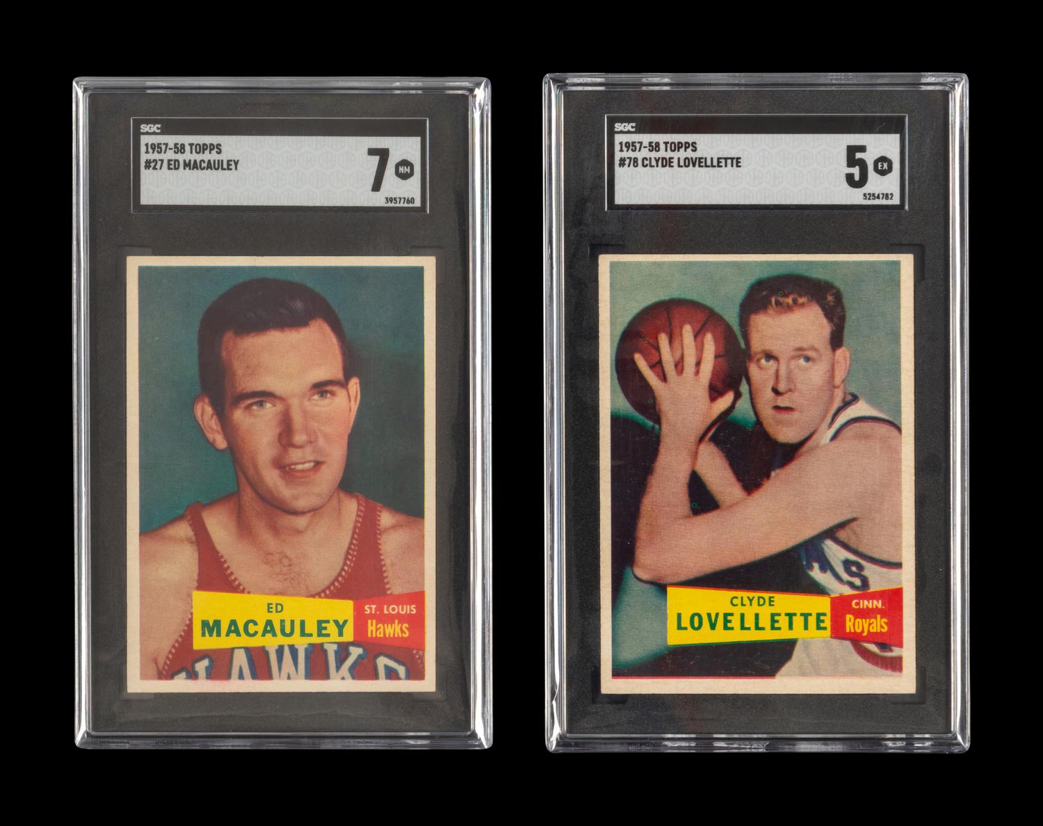 A Group of 1957 Topps Hall of Fame Rookie Basketball Cards