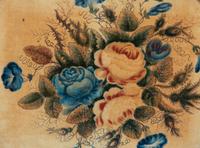 A Pair of Victorian Painted Velvet Floral Still Lifes