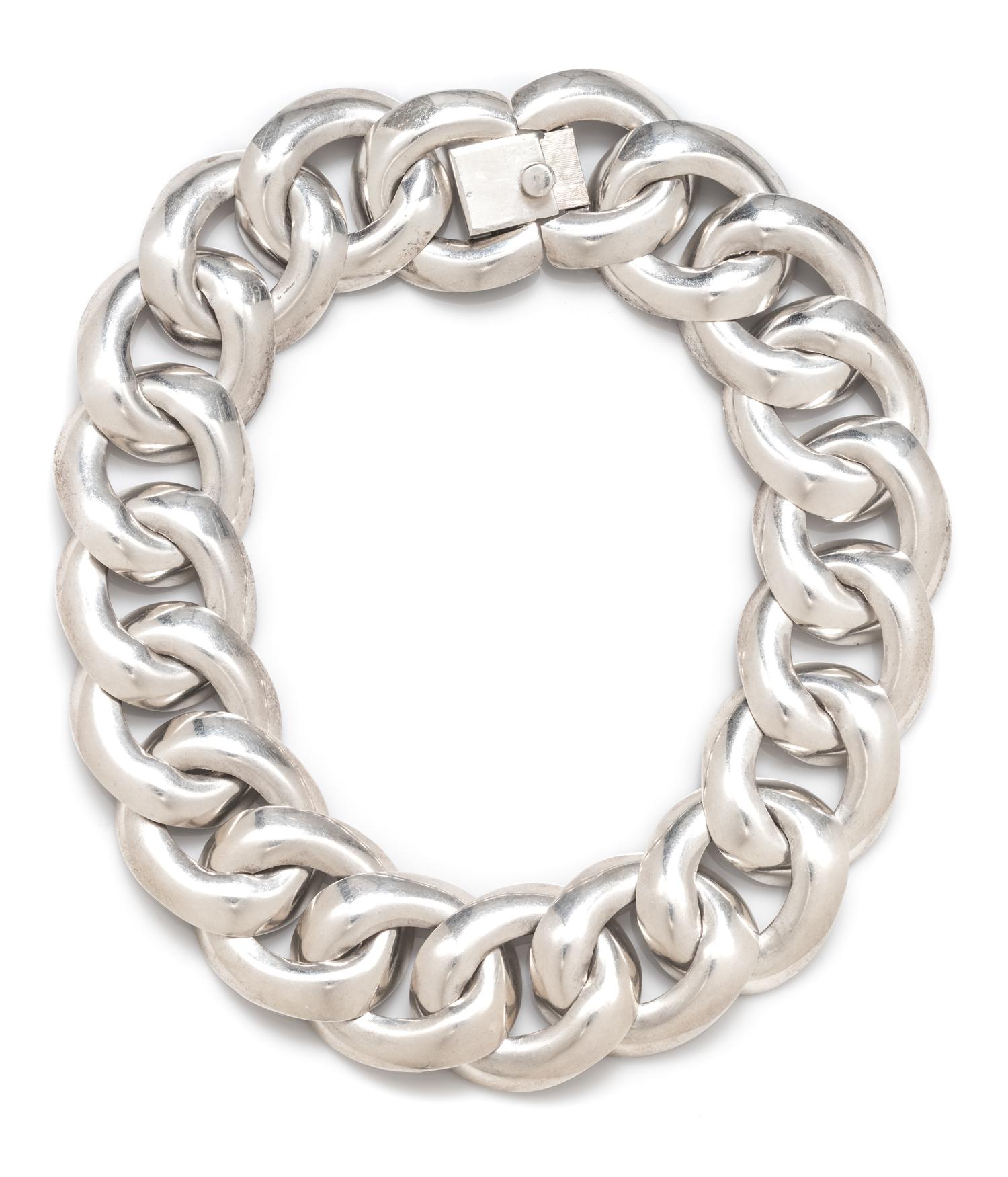 A Sterling Silver Curblink Chain Necklace, Mexican, 134.50 dwts.
