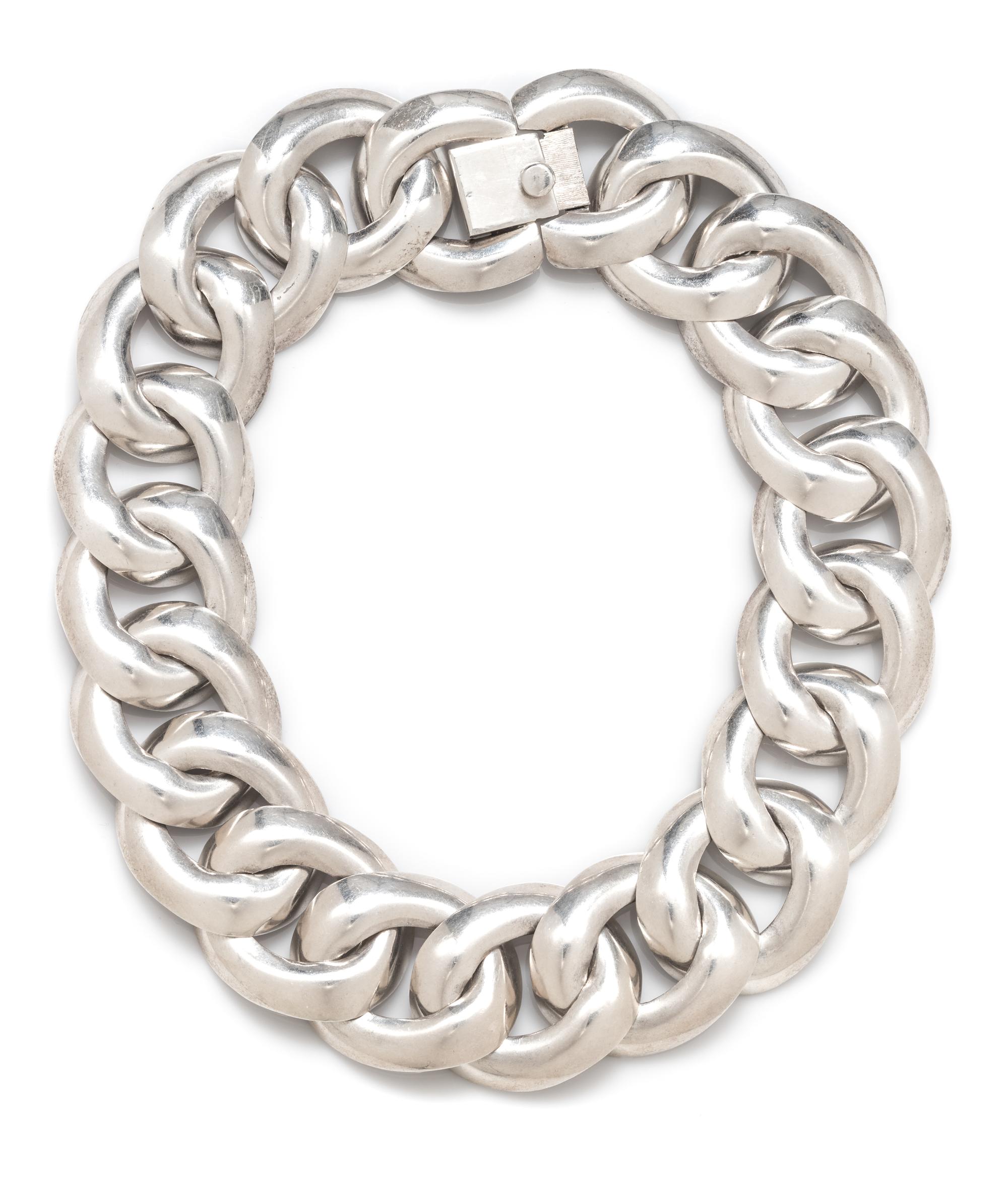 A Sterling Silver Curblink Chain Necklace, Mexican, 134.50 dwts.