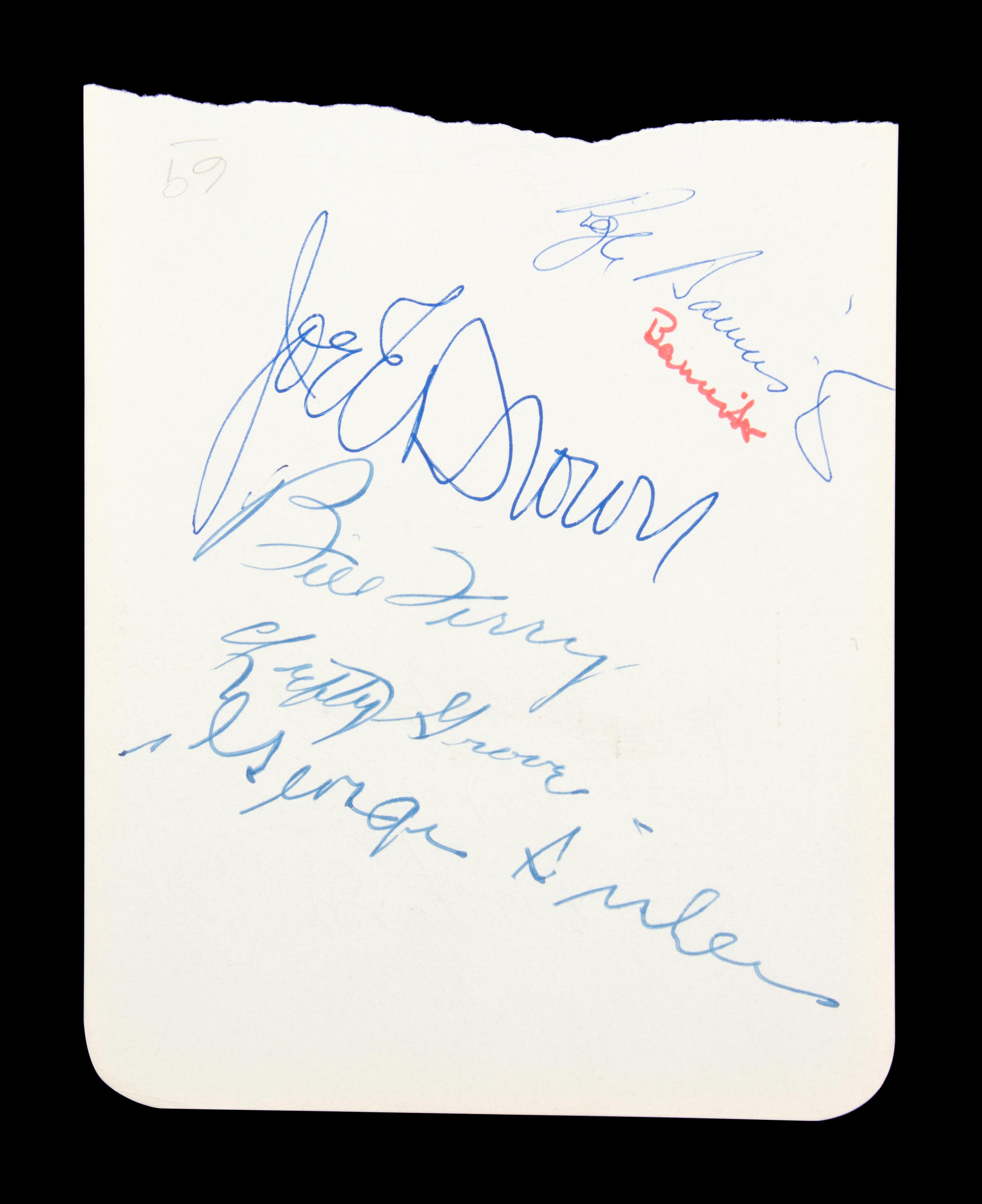 A Multi-Signed Cut Autograph Album Page Featuring Baseball Hall of Famers Lefty Grove, George Sisler, Bill Terry, Heavyweight Boxing Champion Jack Dempsey and Runner Roger Bannister.