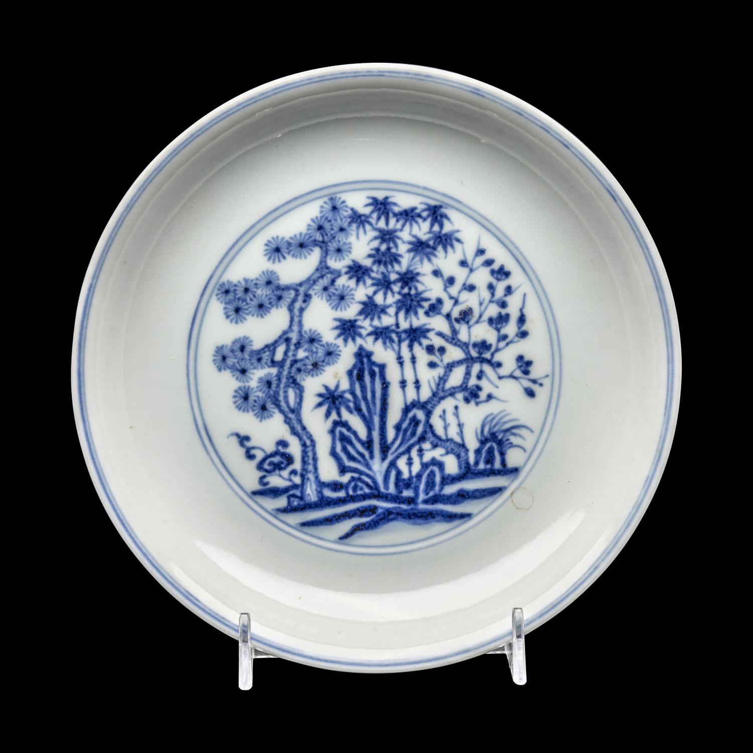 A Chinese Blue and White ‘Three Friends of Winter’ Dish