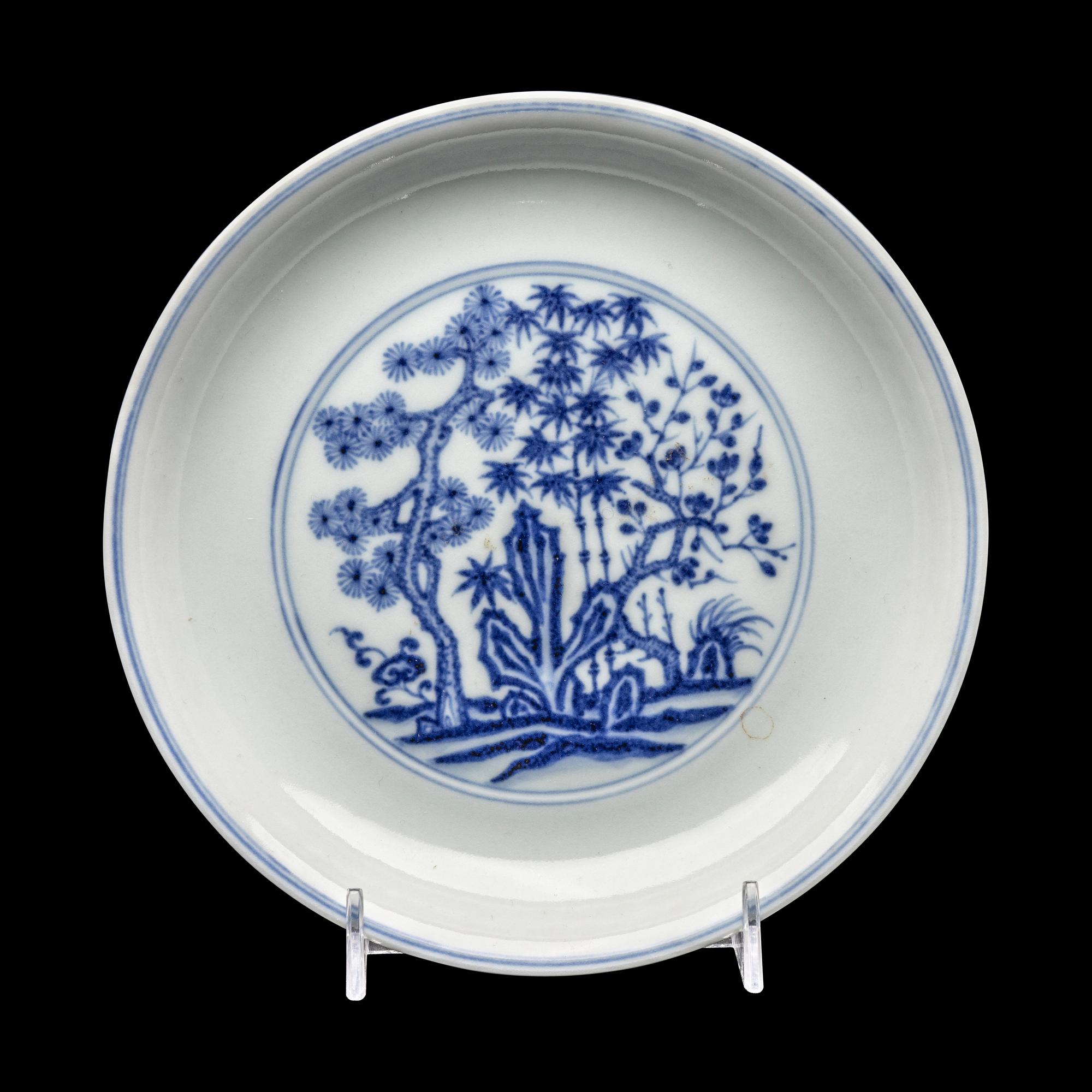 A Chinese Blue and White ‘Three Friends of Winter’ Dish