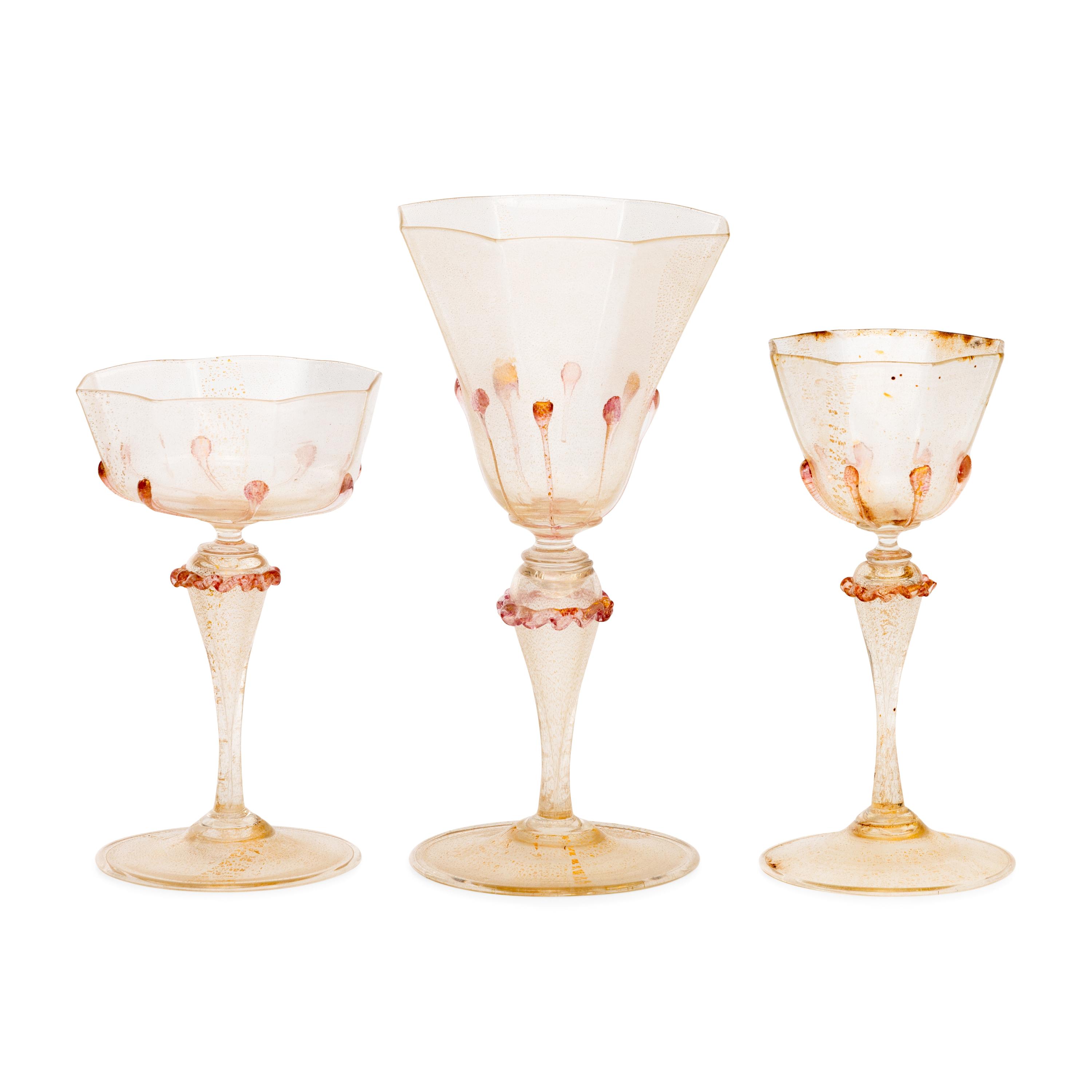 A Venetian Glass Table Service