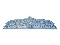 A Portuguese Blue and White Glazed Tile Pelmet
