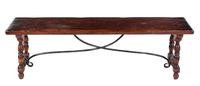 A Continental Carved Hardwood Bench