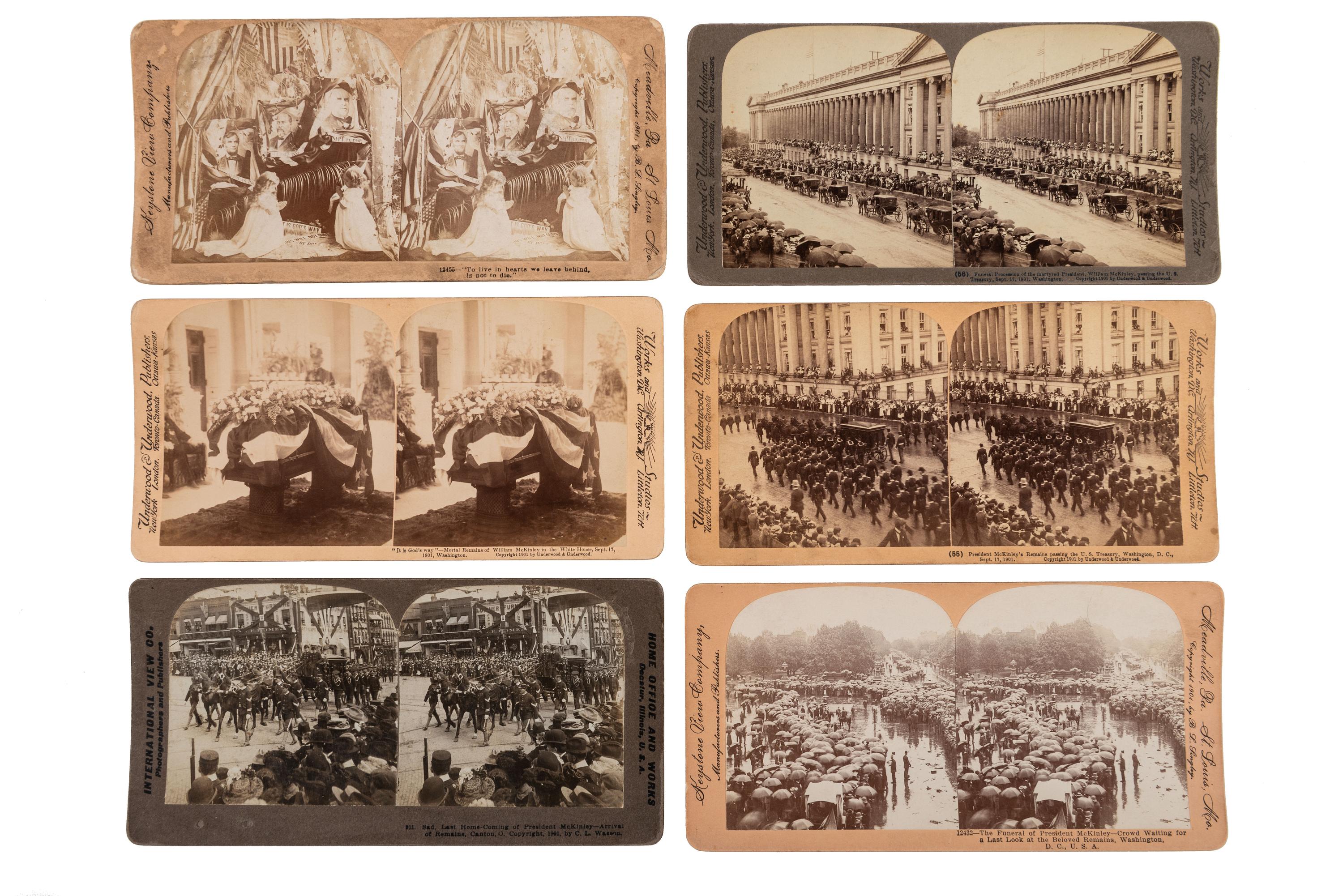 [EARLY PHOTOGRAPHY] - [POLITICS]. An extensive collection of stereoviews of Lincoln, McKinley, and Washington, DC.