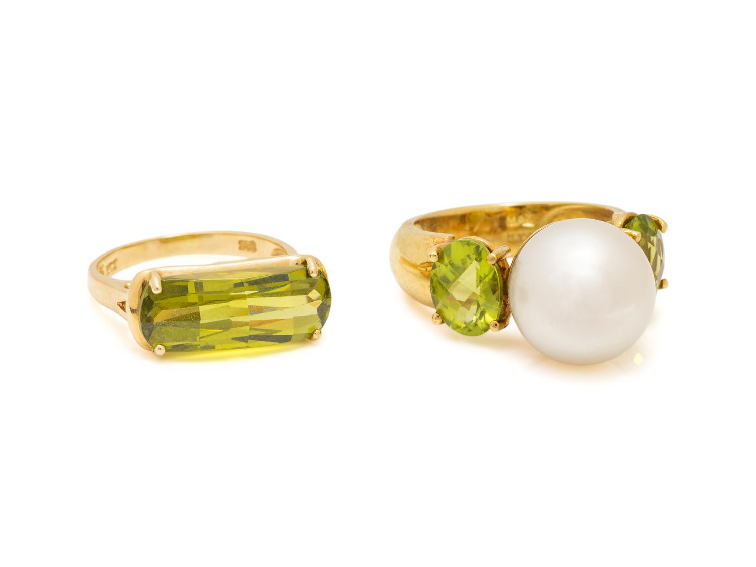 COLLECTION OF CULTURED PEARL, AND PERIDOT JEWELRY
