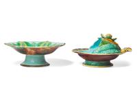 A Minton Majolica Chestnut Server