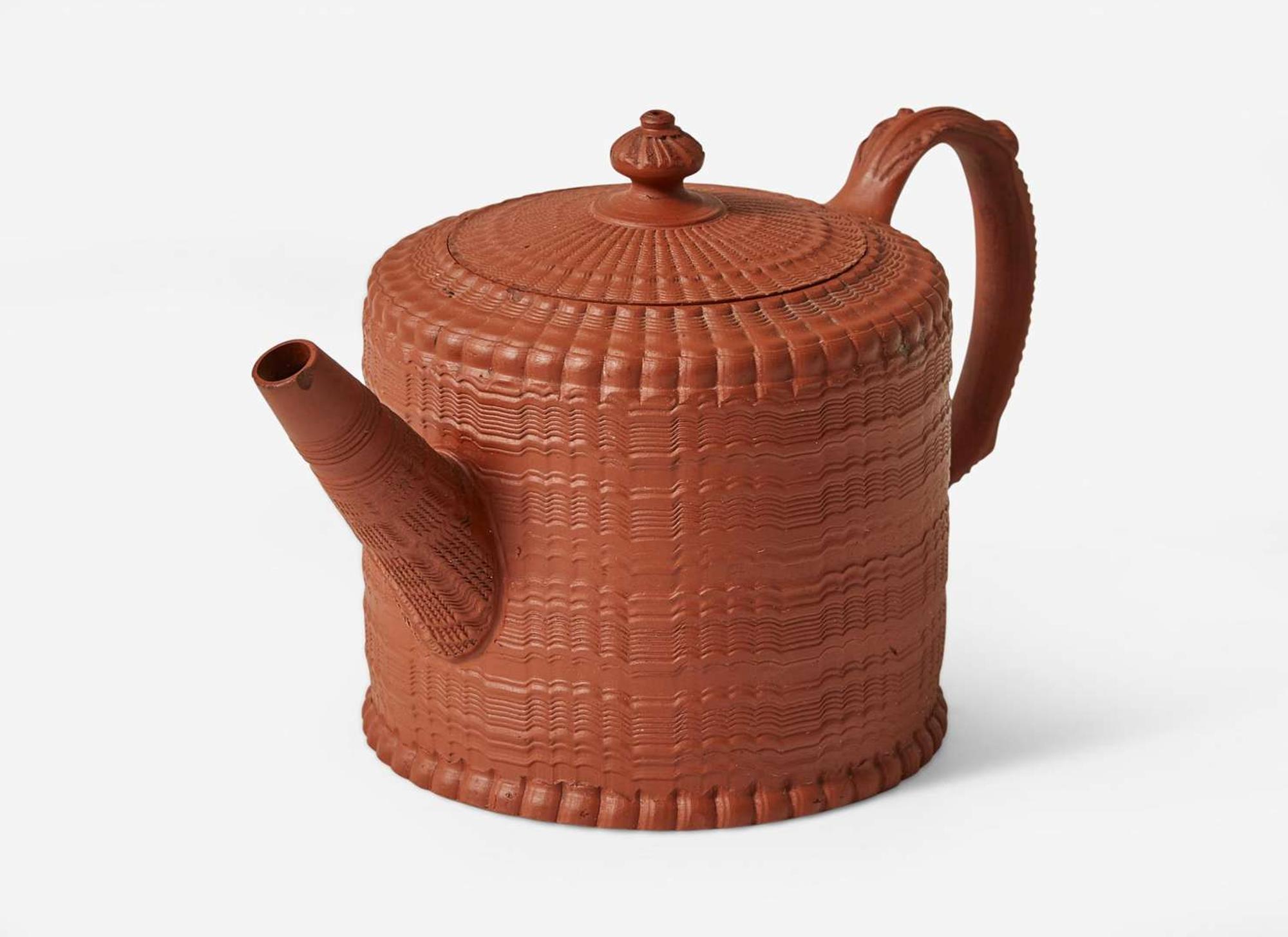A Staffordshire Engine Turned Redware Teapot, UK, 1770s