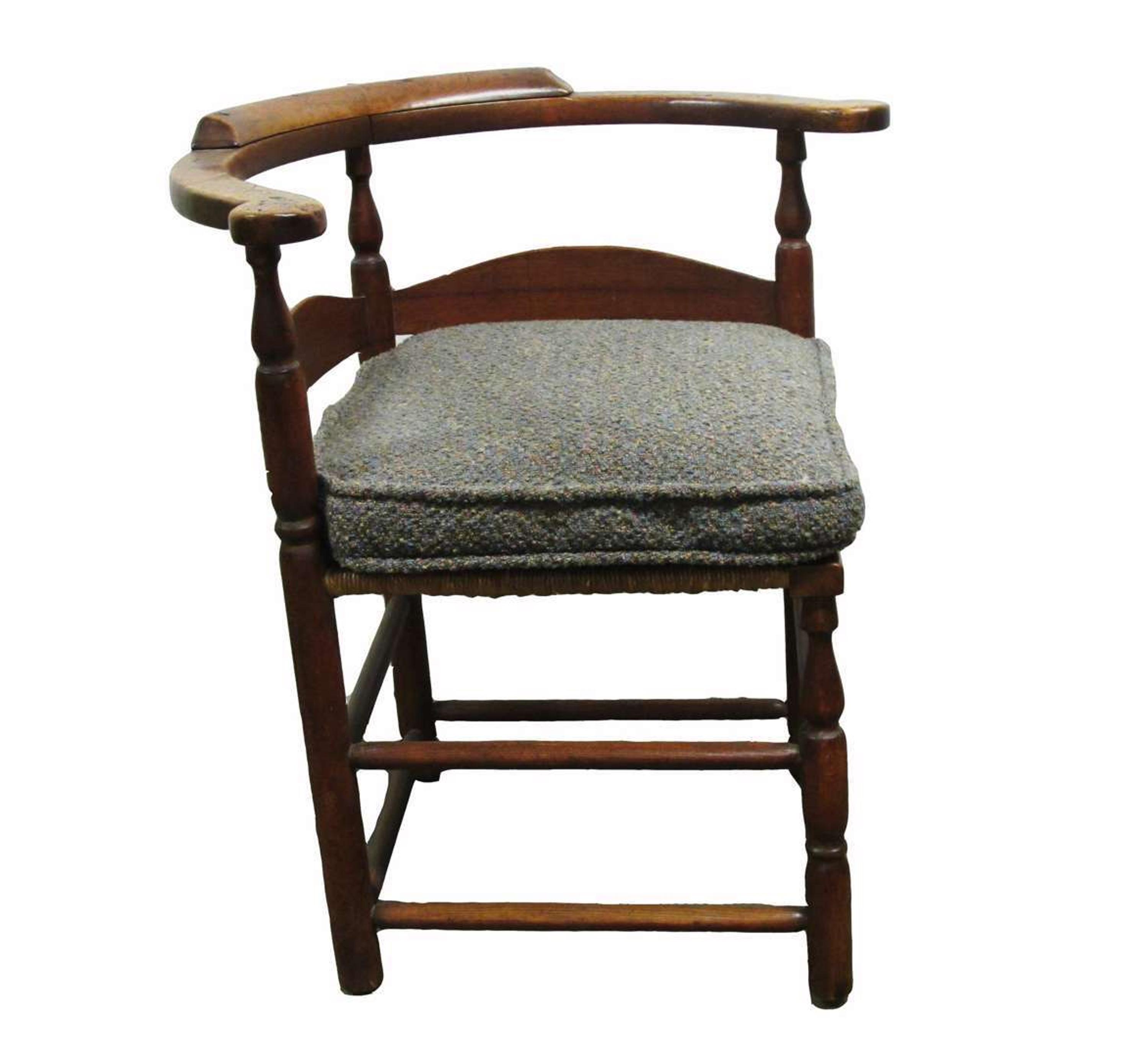 Maple and chestnut corner or roundabout chair probably massachusetts, mid 18th century