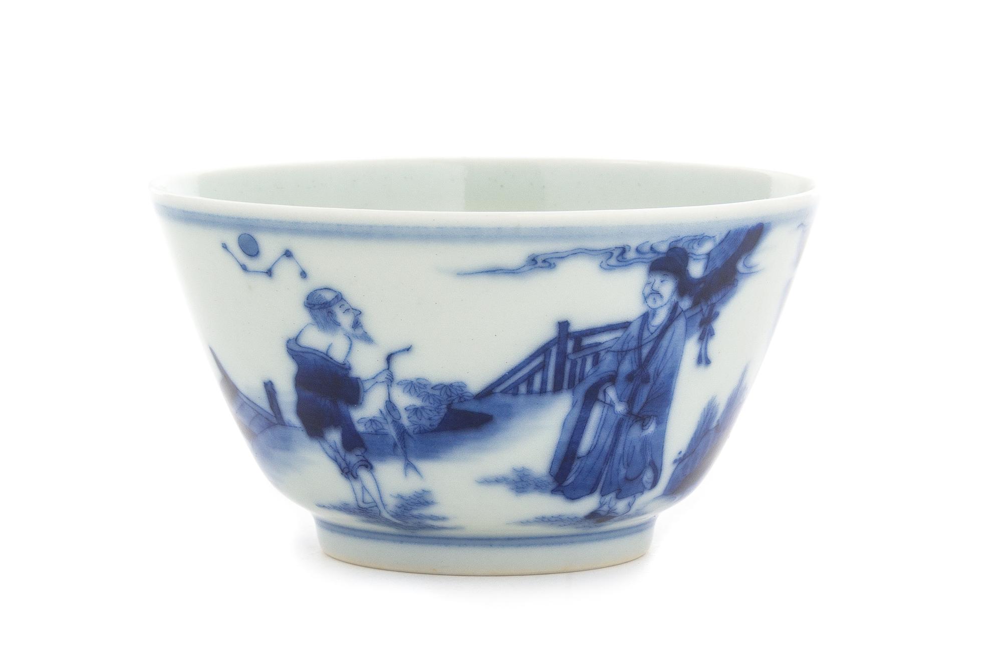 A Blue and White Porcelain Wine Cup Diameter 3 3/8 inches.