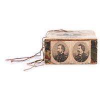 Private John A. Irvin, Company H, 64th Ohio Volunteer Infantry, hardtack inscribed at Camp Bardstown, KY, January 1862, and quarter plate ambrotype.