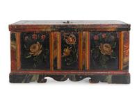 A Scandinavian Polychrome Decorated Wedding Box