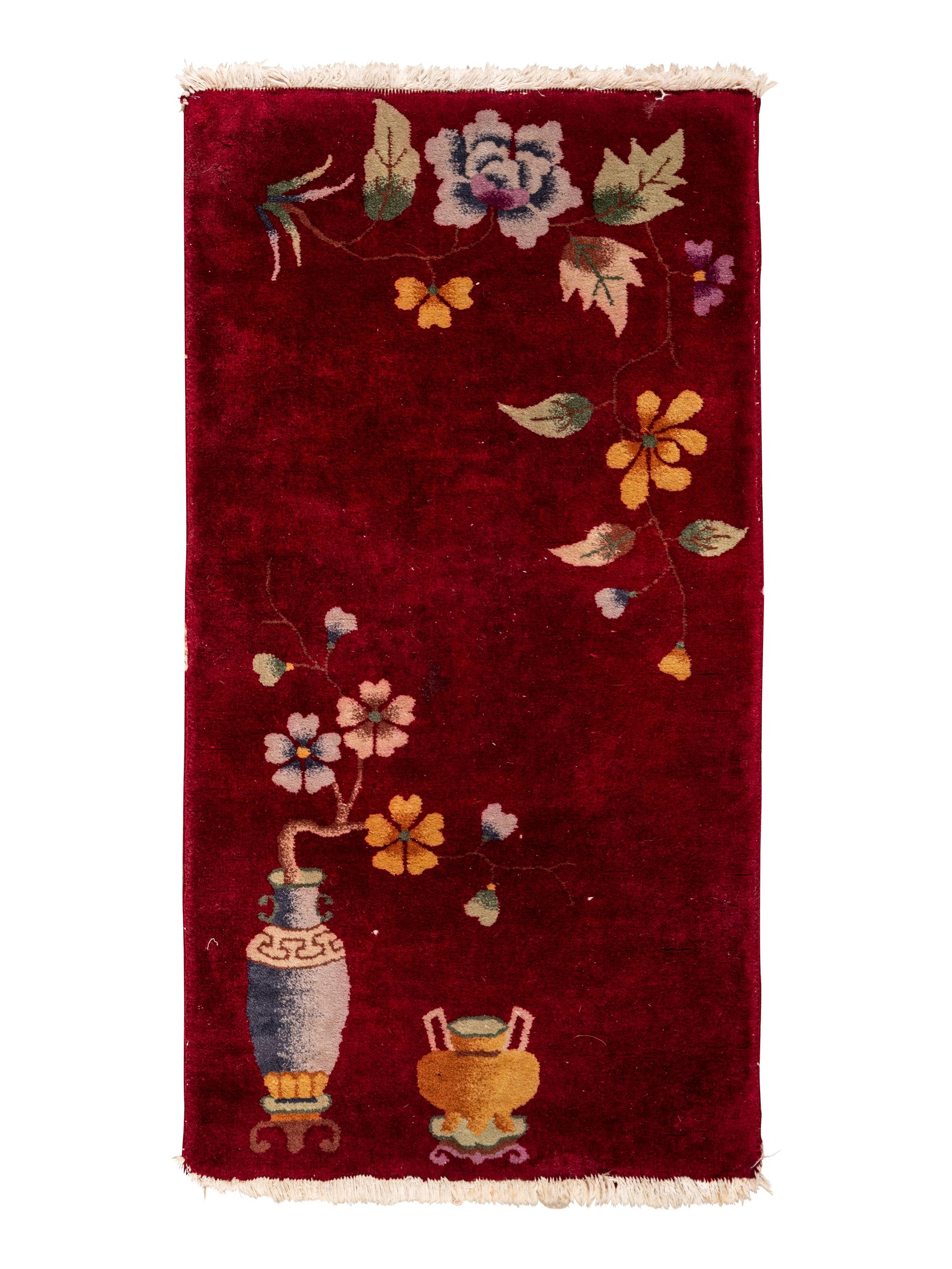 Two Chinese Art Deco Wool Rugs