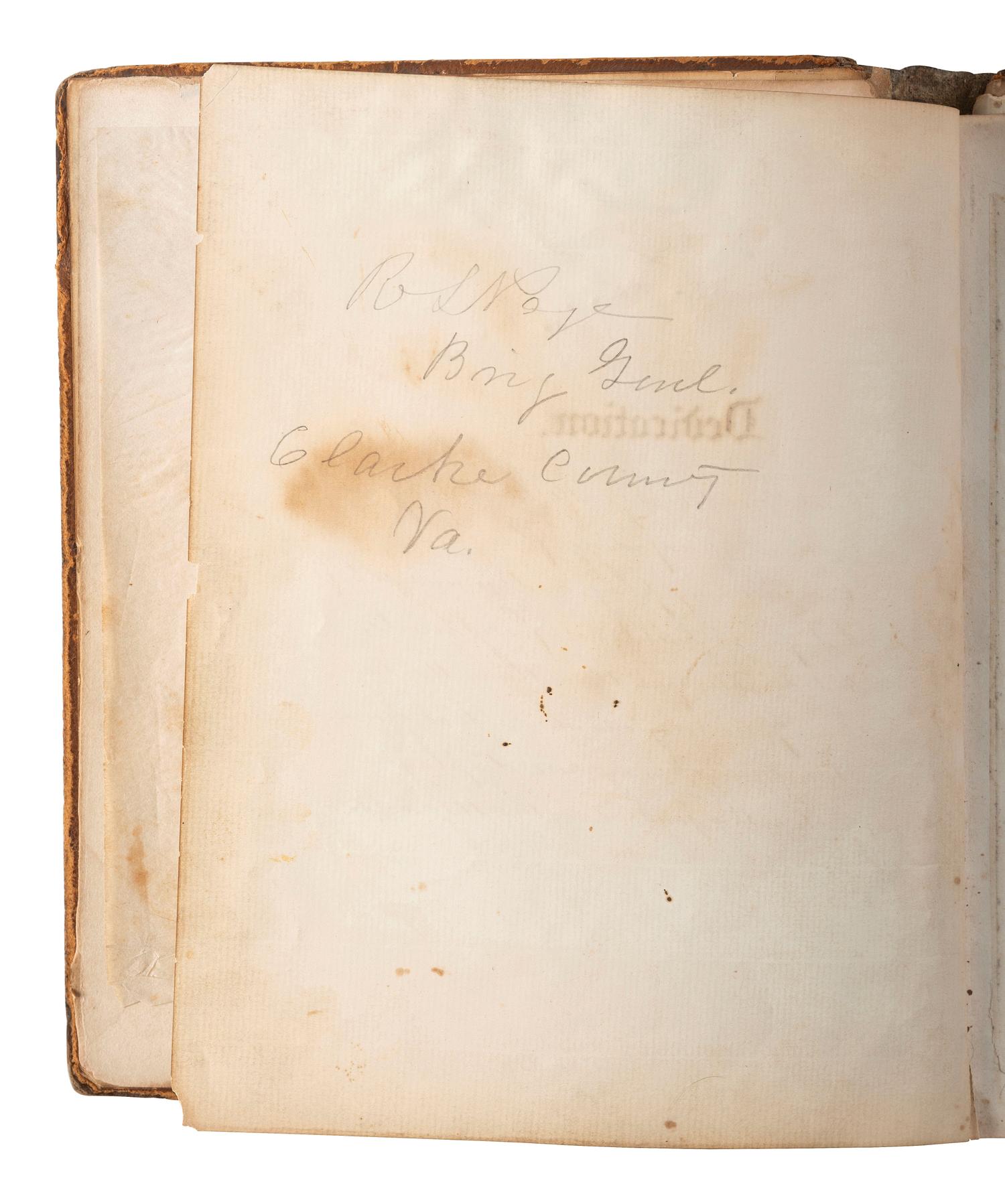 [CIVIL WAR]. An autograph album, ca 1863-1865, featuring the signatures of Confederate POWs held at Fort Delaware, including soldiers from "The Immortal Six Hundred."