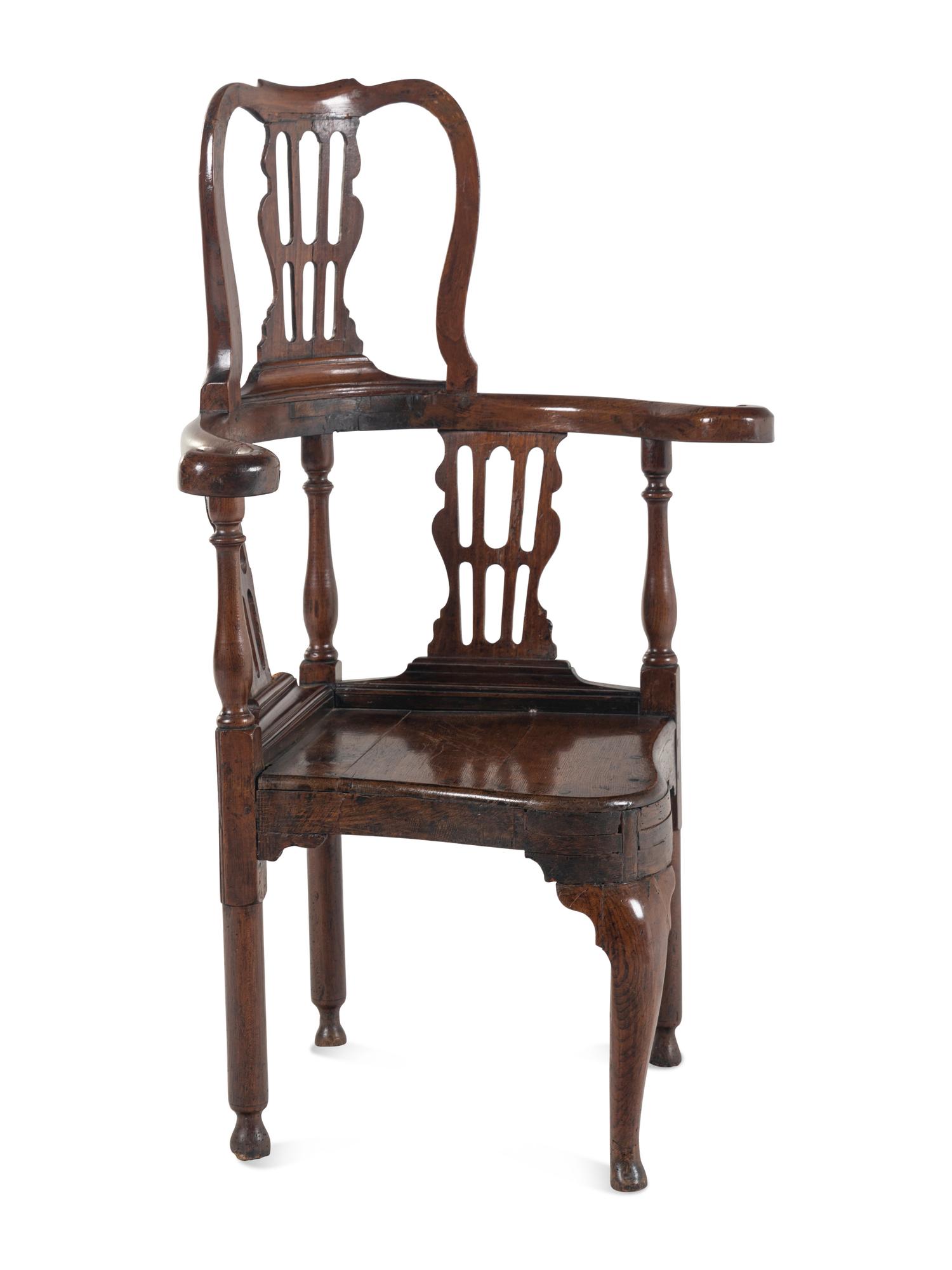 A George III Elm Corner Chair