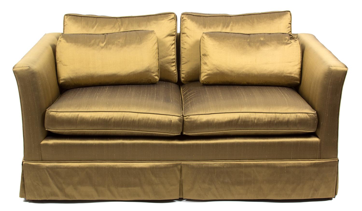 A Pair of Contemporary Upholstered Love Seats Length 52 inches. — 20TH CENTURY