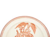 Four Sets of English Porcelain Dessert Plates and a Set of Twelve Soft-Paste Dinner Plates