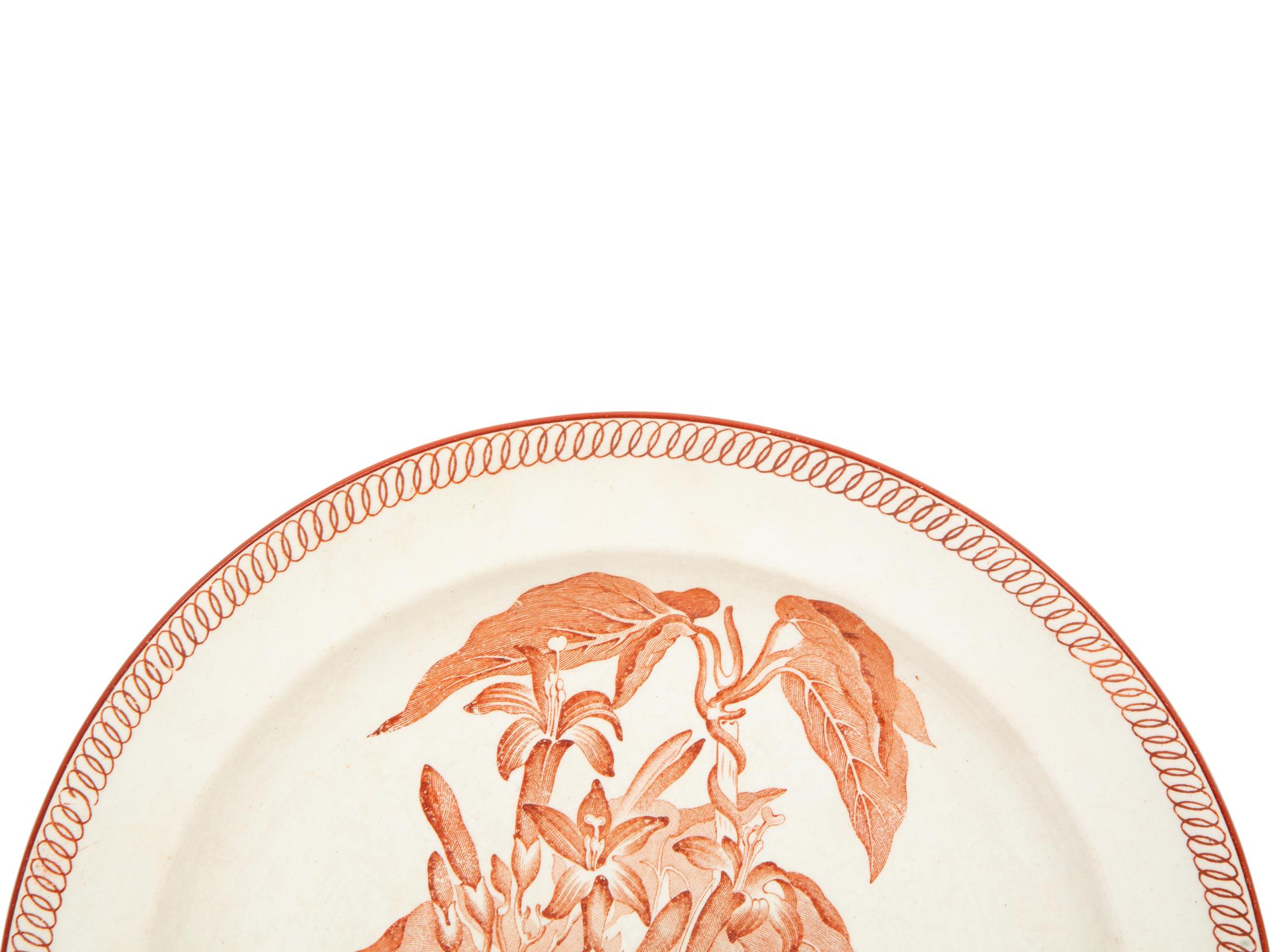 Four Sets of English Porcelain Dessert Plates and a Set of Twelve Soft-Paste Dinner Plates