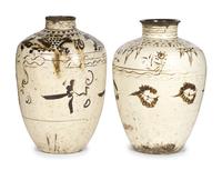 Two Large Cizhou Stoneware Wine Storage Jars