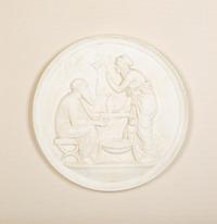 A Set of Three Composition Bas Relief Roundels in Giltwood Frames