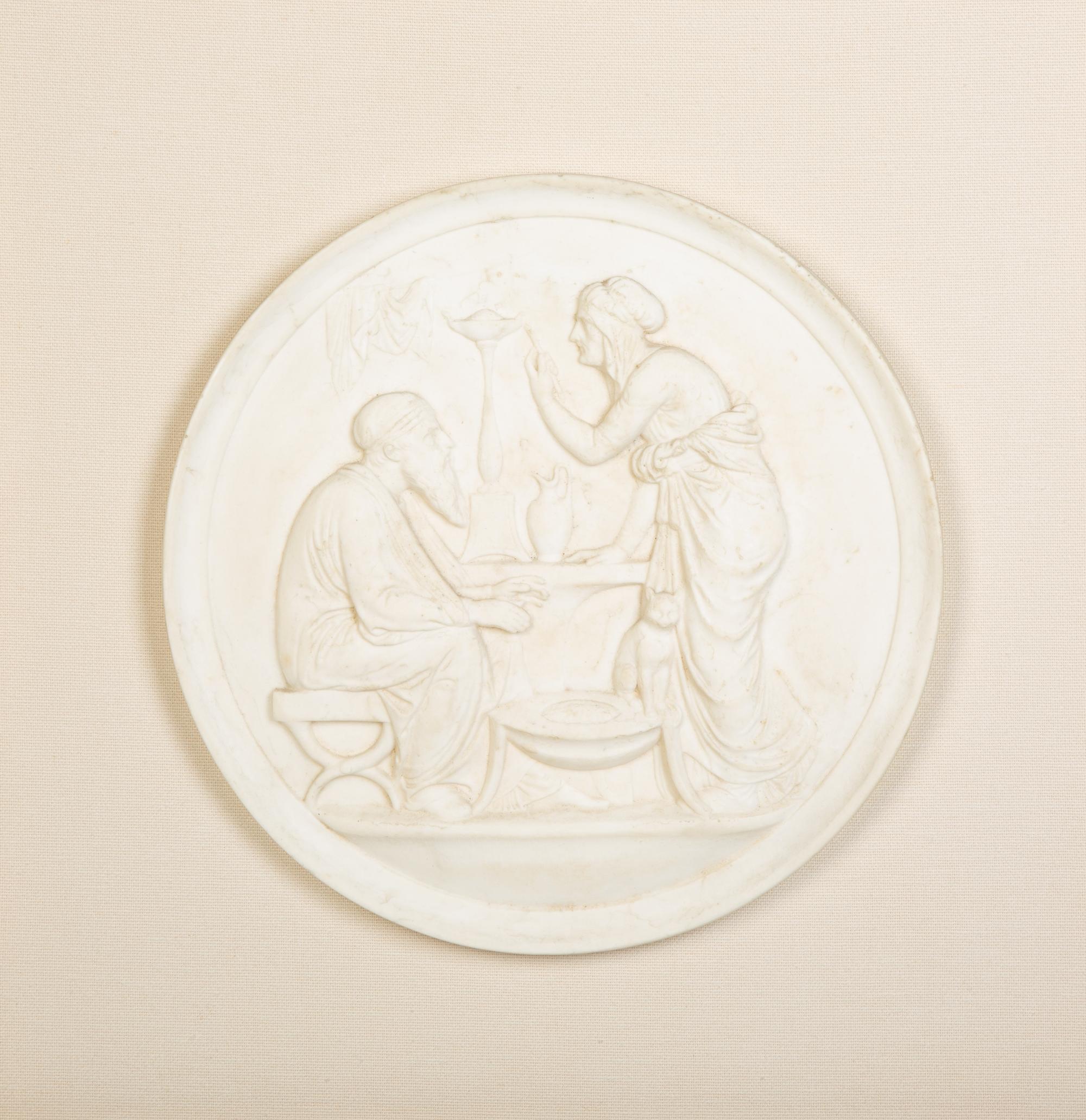 A Set of Three Composition Bas Relief Roundels in Giltwood Frames