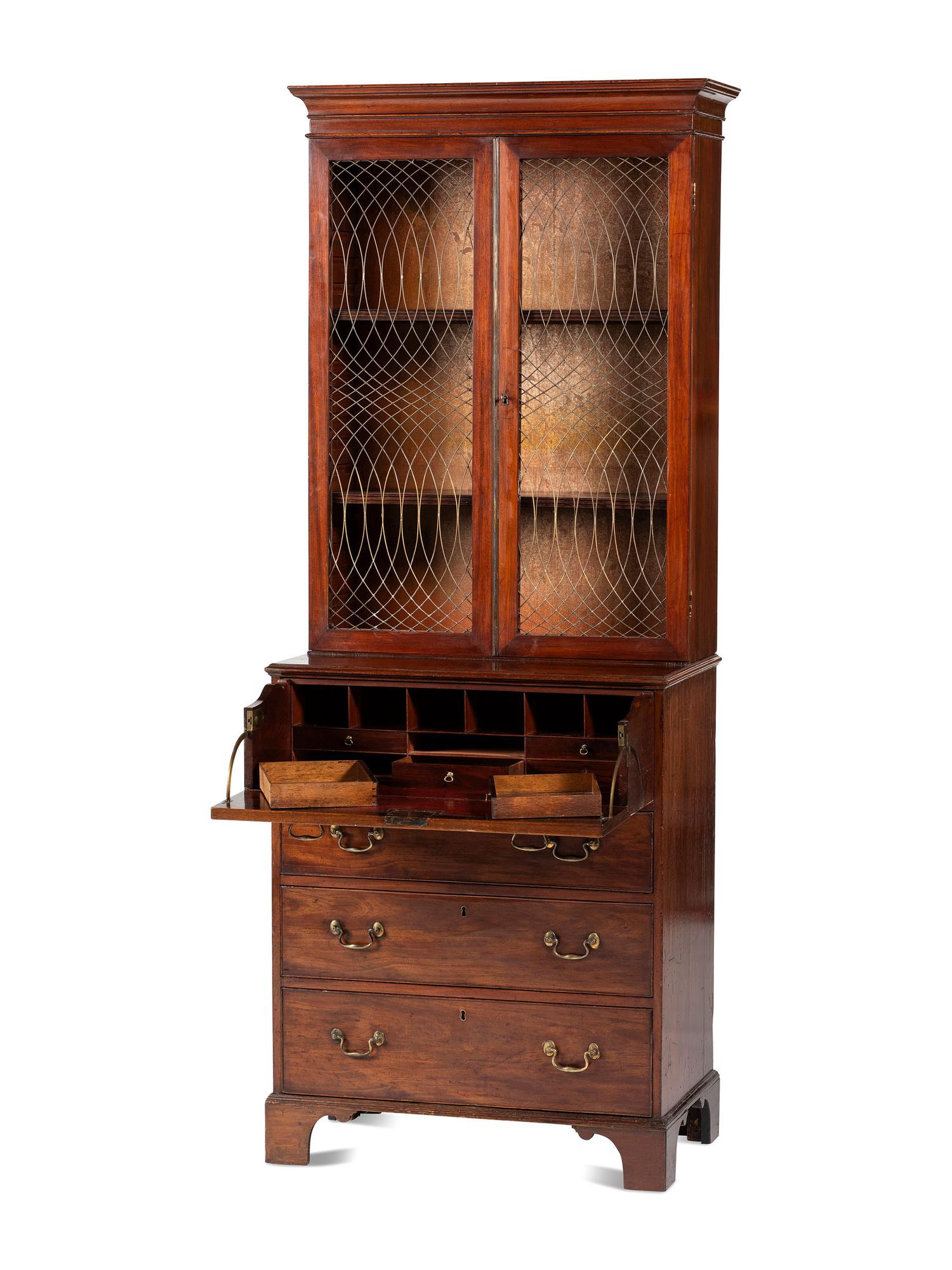 A Regency Style Mahogany Bureau Bookcase