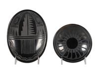 Pair of Blackware Pottery Plates