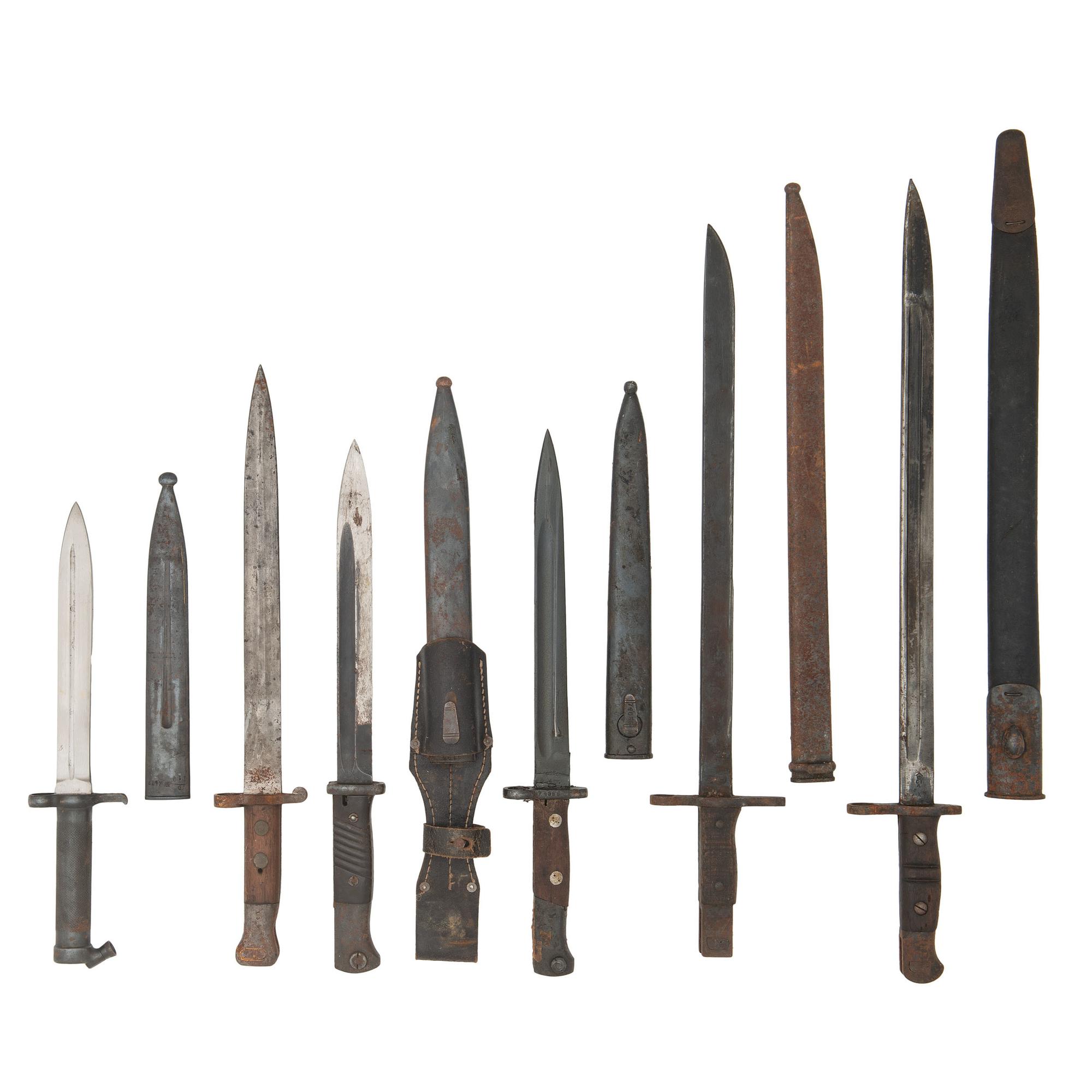 Lot of 6 Assorted WWII-era International Bayonets