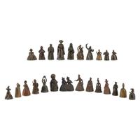 A Collection of Twenty-Four Bronze Figural Table Bells