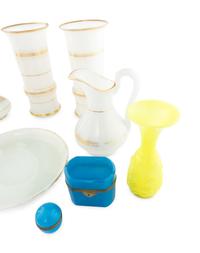 A Group of French Opaline Glass Articles