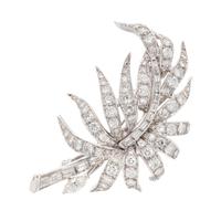 DIAMOND LEAF BROOCH