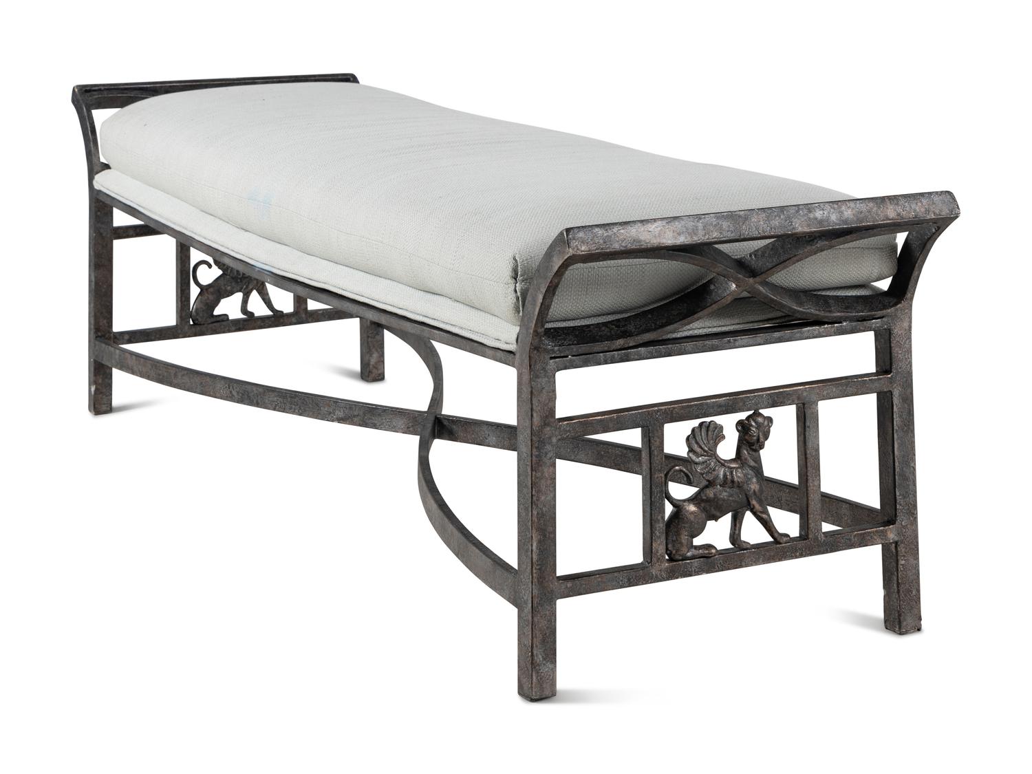 A Contemporary Patinated Metal Bench