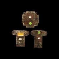 Three Spanish Champlevé and Gilt-Copper Plaques from a Processional Cross