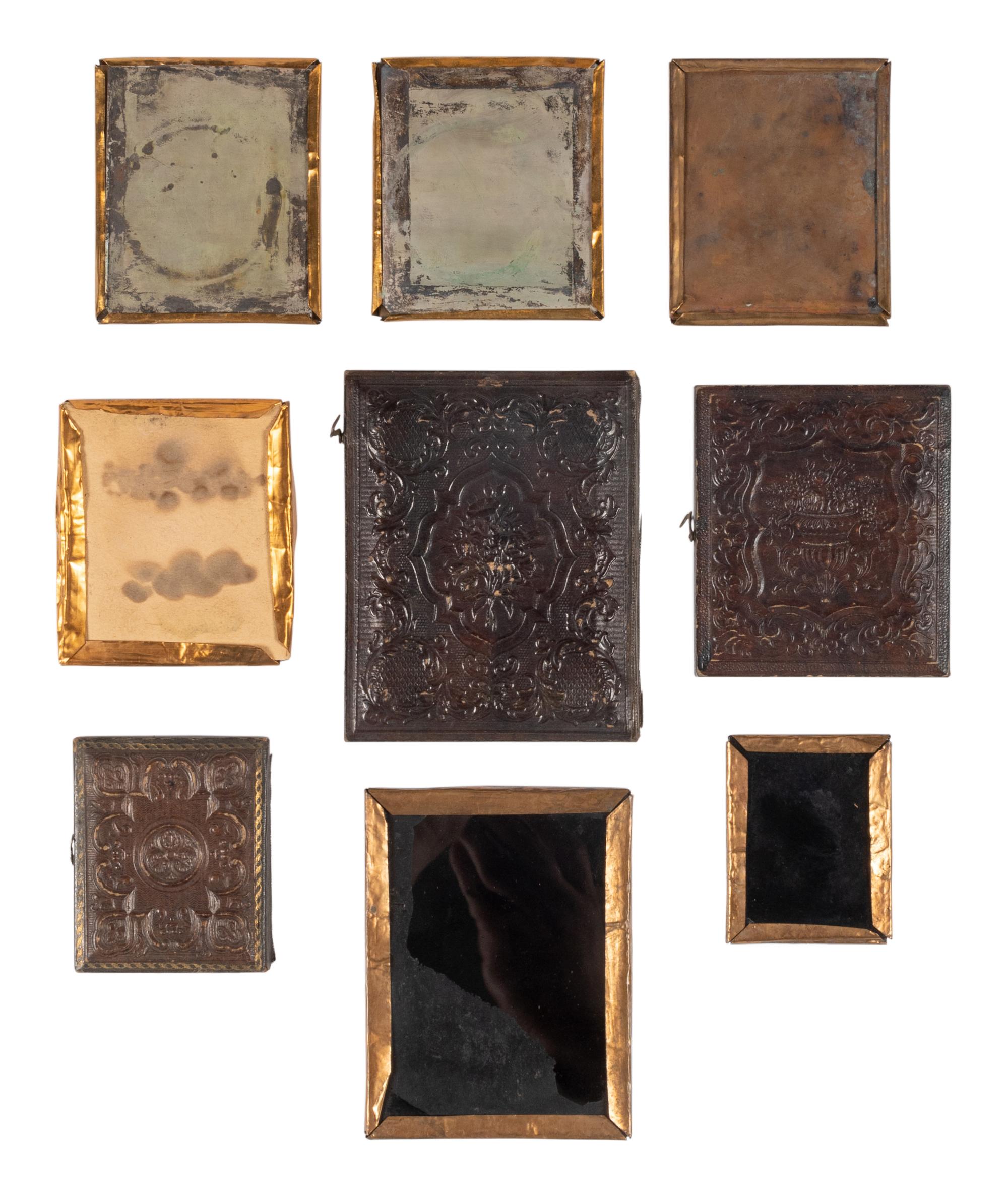 [CIVIL WAR - EARLY PHOTOGRAPHY]. 9 cased images highlighted by 2 portraits of Civil War soldiers.
