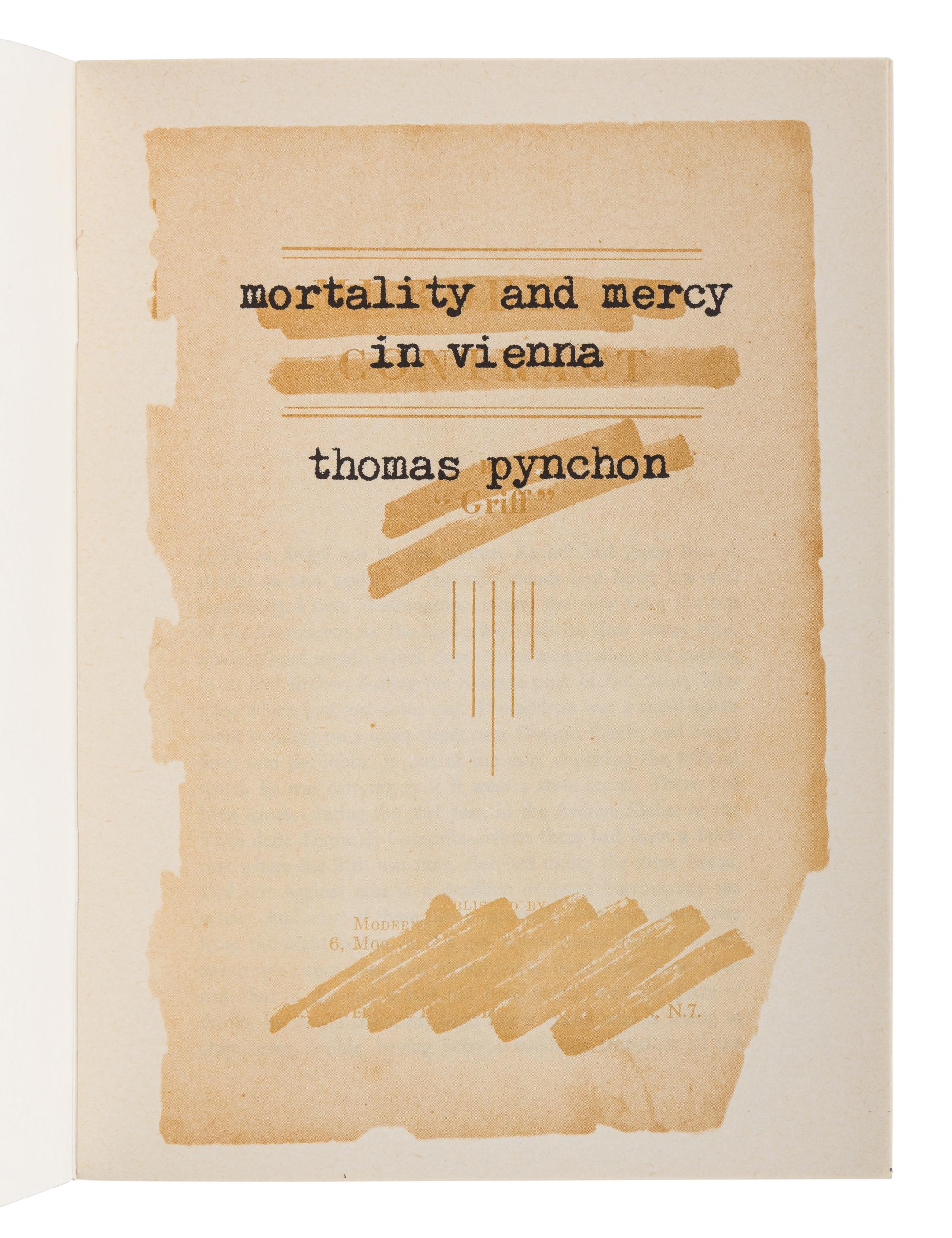 PYNCHON, Thomas (b. 1937). A group of 12 works by Pynchon, MOST FIRST EDITION, comprising: