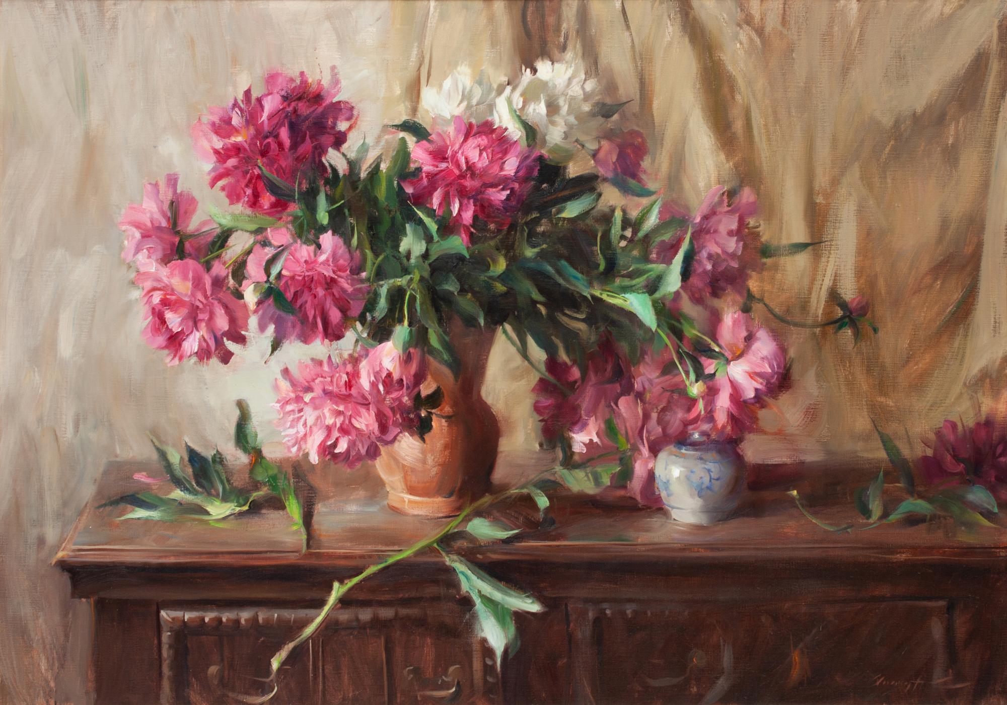 Still Life with Pink Peonies