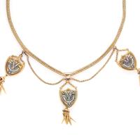 VICTORIAN, SEED PEARL AND ENAMEL FESTOON NECKLACE