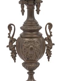A Pair of French Neoclassical Bronze Four-Light Candelabra
