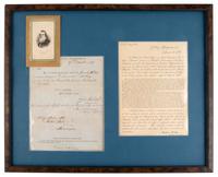 [CIVIL WAR -- NAVY]. WELLES, Gideon (1802-1878). Framed Welles grouping, including: