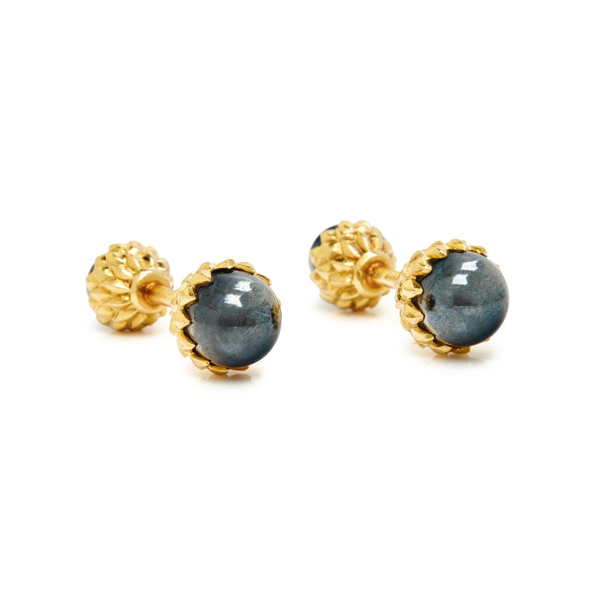 TIFFANY & CO., SCHLUMBERGER, YELLOW GOLD AND HEMATITE 'ACORN' DRESS SET