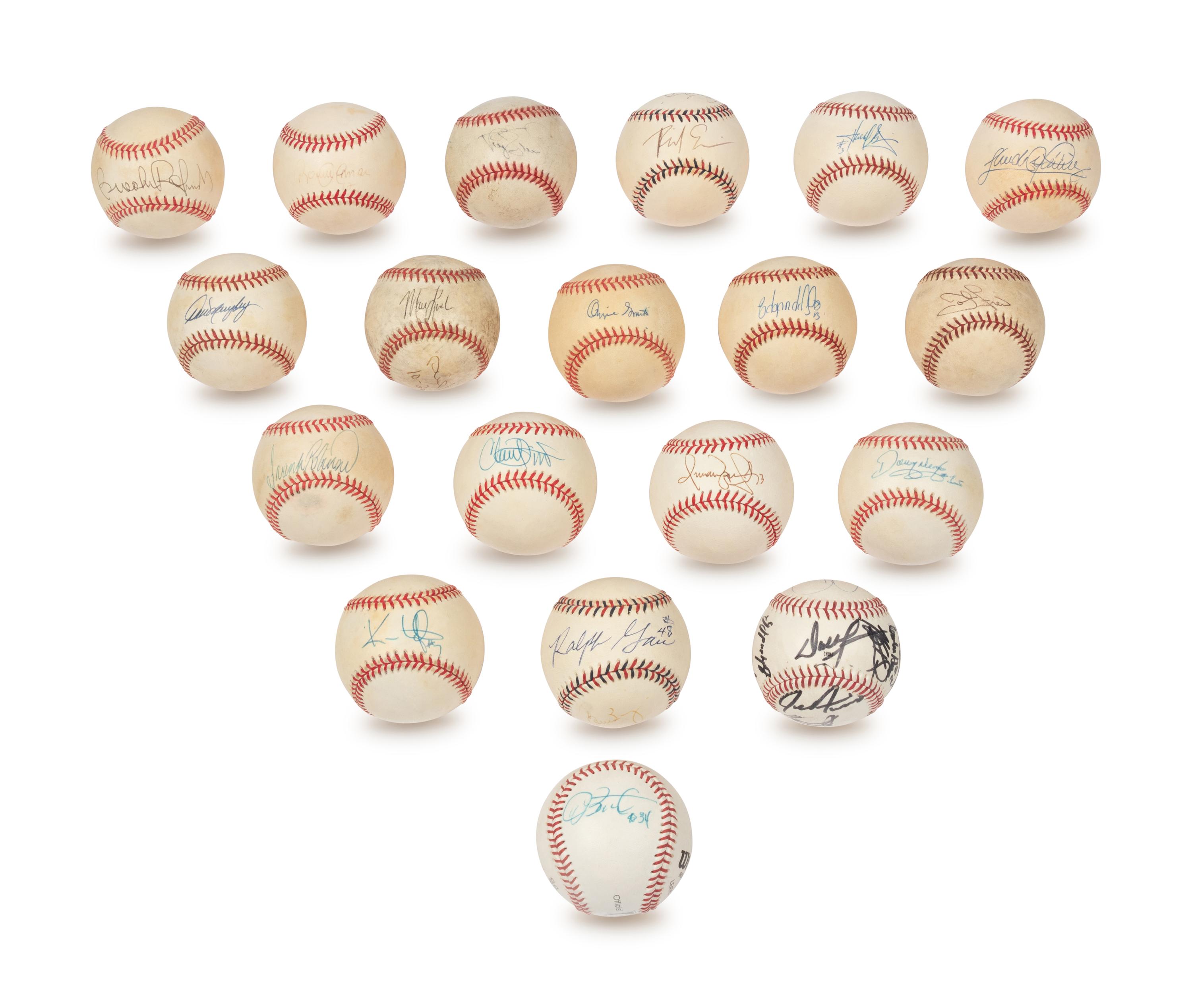 A Group of Signed Autograph Baseballs Featuring Hall of Famers and Notables