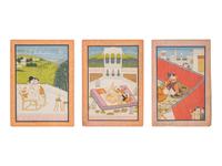 Three Indian Erotic Paintings, Punjab Hills, Kangra, Circa 1820
