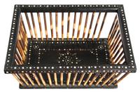 An Anglo-Indian Ebony, Quillwork and Specimen Wooden Basket Height 4 1/4 x width 7 1/2 x depth 10 1/2 inches. — 19TH/20TH CENTURY