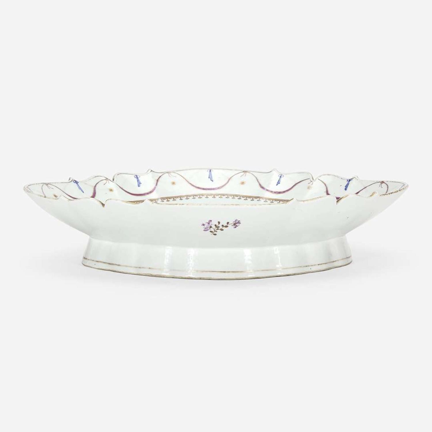 A large Chinese Export porcelain oval footed bowl 18th century