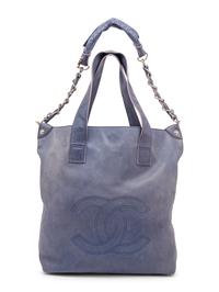 CHANEL, BLUE EDGY LAMBSKIN TOTE