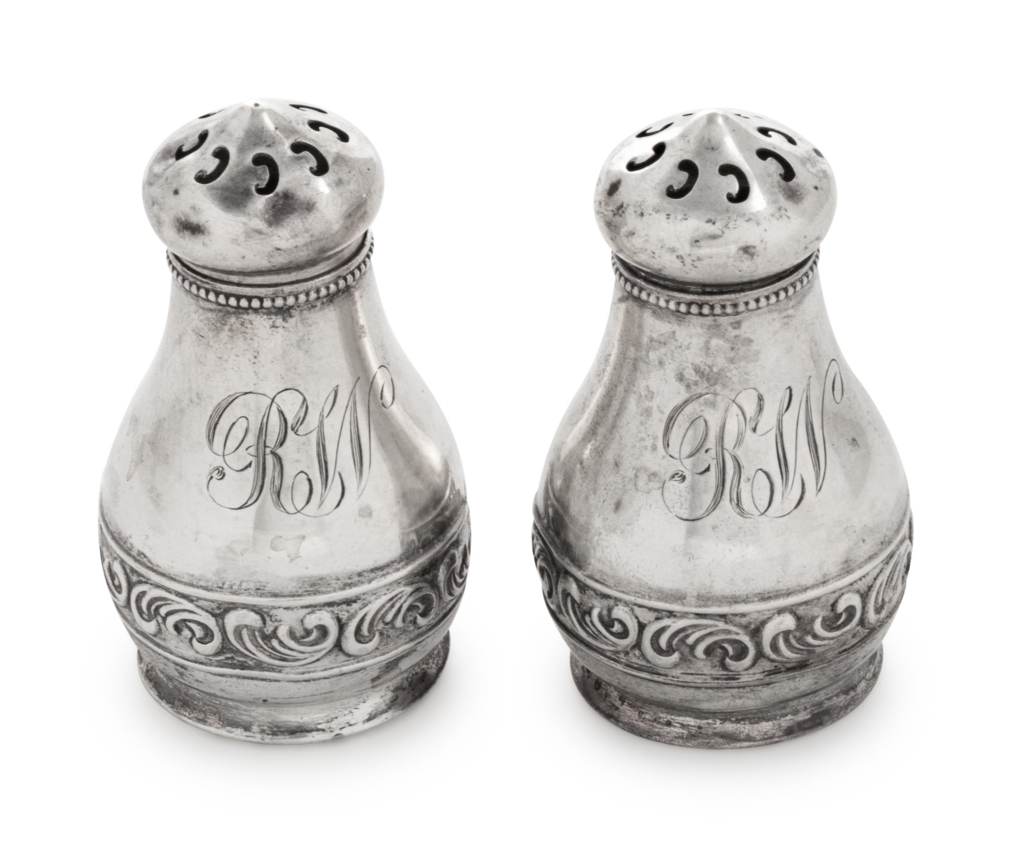 A Pair of American Silver Casters