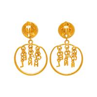Chanel, Dangling Letter Charm Ear Clips